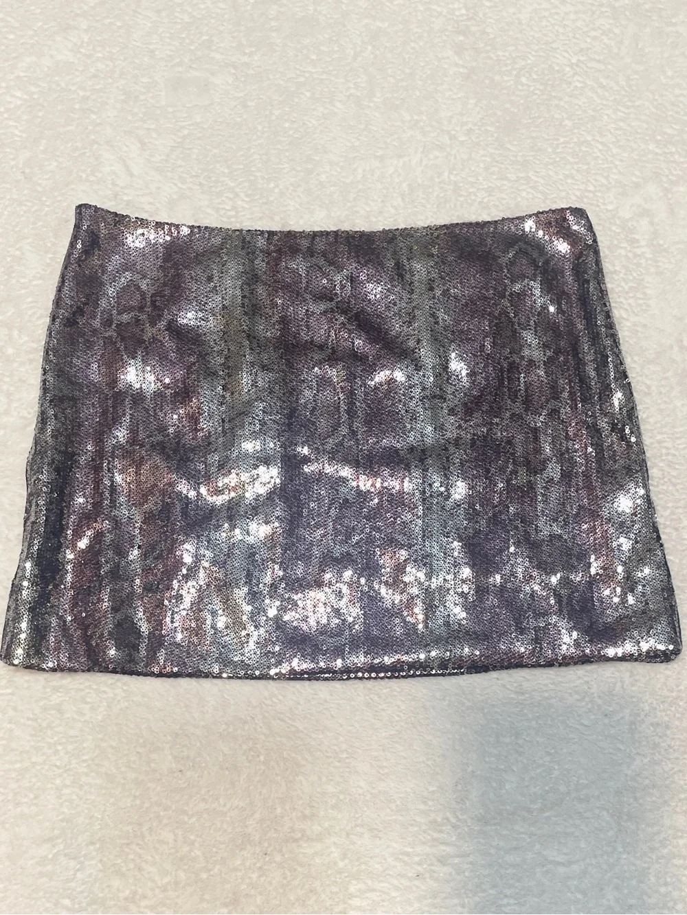 Oh Boy! Snakeskin Print Sequin Party Event Cocktail Mini Skirt Women's Large‎